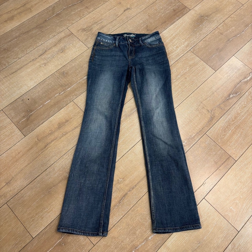 Wrangler Bootcut Jeans Womens 5/6x34 Dark Wash Western Denim